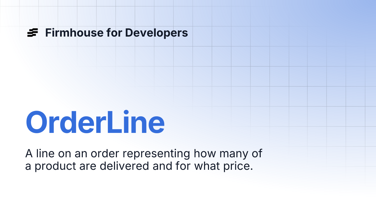 OrderLine | Firmhouse for Developers